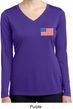 US Flag Pocket Print Ladies Dry Wicking Long Sleeve Shirt