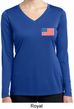 US Flag Pocket Print Ladies Dry Wicking Long Sleeve Shirt