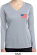 US Flag Pocket Print Ladies Dry Wicking Long Sleeve Shirt