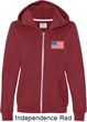 US Flag Pocket Print Ladies Full Zip Hoodie