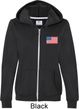 US Flag Pocket Print Ladies Full Zip Hoodie