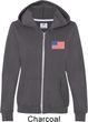 US Flag Pocket Print Ladies Full Zip Hoodie