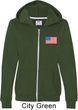 US Flag Pocket Print Ladies Full Zip Hoodie