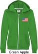 US Flag Pocket Print Ladies Full Zip Hoodie