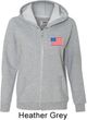 US Flag Pocket Print Ladies Full Zip Hoodie