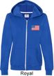 US Flag Pocket Print Ladies Full Zip Hoodie