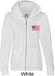 US Flag Pocket Print Ladies Full Zip Hoodie