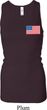 US Flag Pocket Print Ladies Longer Length Racerback Tank Top