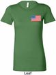 US Flag Pocket Print Ladies Longer Length Shirt