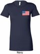 US Flag Pocket Print Ladies Longer Length Shirt