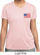 US Flag Pocket Print Ladies Moisture Wicking Shirt