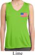 US Flag Pocket Print Ladies Sleeveless Moisture Wicking Shirt