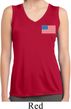 US Flag Pocket Print Ladies Sleeveless Moisture Wicking Shirt