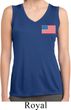 US Flag Pocket Print Ladies Sleeveless Moisture Wicking Shirt