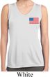 US Flag Pocket Print Ladies Sleeveless Moisture Wicking Shirt