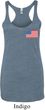 US Flag Pocket Print Ladies Tri Blend Racerback Tank Top