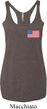 US Flag Pocket Print Ladies Tri Blend Racerback Tank Top