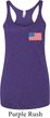 US Flag Pocket Print Ladies Tri Blend Racerback Tank Top