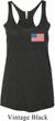 US Flag Pocket Print Ladies Tri Blend Racerback Tank Top
