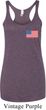 US Flag Pocket Print Ladies Tri Blend Racerback Tank Top