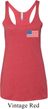 US Flag Pocket Print Ladies Tri Blend Racerback Tank Top
