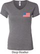 US Flag Pocket Print Ladies V-neck Shirt