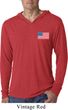 US Flag Pocket Print Lightweight Hoodie Shirt