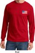US Flag Pocket Print Long Sleeve Shirt
