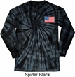 US Flag Pocket Print Long Sleeve Tie Dye Shirt