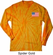 US Flag Pocket Print Long Sleeve Tie Dye Shirt