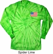 US Flag Pocket Print Long Sleeve Tie Dye Shirt