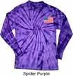 US Flag Pocket Print Long Sleeve Tie Dye Shirt
