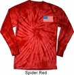 US Flag Pocket Print Long Sleeve Tie Dye Shirt