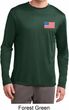 US Flag Pocket Print Mens Dry Wicking Long Sleeve Shirt