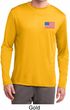 US Flag Pocket Print Mens Dry Wicking Long Sleeve Shirt