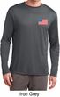 US Flag Pocket Print Mens Dry Wicking Long Sleeve Shirt