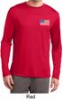 US Flag Pocket Print Mens Dry Wicking Long Sleeve Shirt