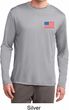 US Flag Pocket Print Mens Dry Wicking Long Sleeve Shirt