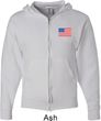 US Flag Pocket Print Mens Full Zip Hoodie