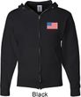 US Flag Pocket Print Mens Full Zip Hoodie