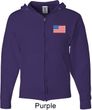 US Flag Pocket Print Mens Full Zip Hoodie