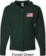 US Flag Pocket Print Mens Full Zip Hoodie