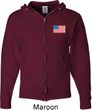 US Flag Pocket Print Mens Full Zip Hoodie