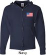 US Flag Pocket Print Mens Full Zip Hoodie