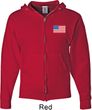 US Flag Pocket Print Mens Full Zip Hoodie