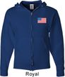 US Flag Pocket Print Mens Full Zip Hoodie