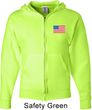 US Flag Pocket Print Mens Full Zip Hoodie