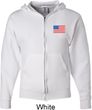 US Flag Pocket Print Mens Full Zip Hoodie