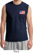 US Flag Pocket Print Mens Muscle Shirt