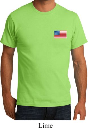 US Flag Pocket Print Mens Organic Shirt